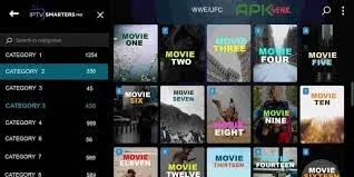 Overzicht van categorieën in een IPTV-app