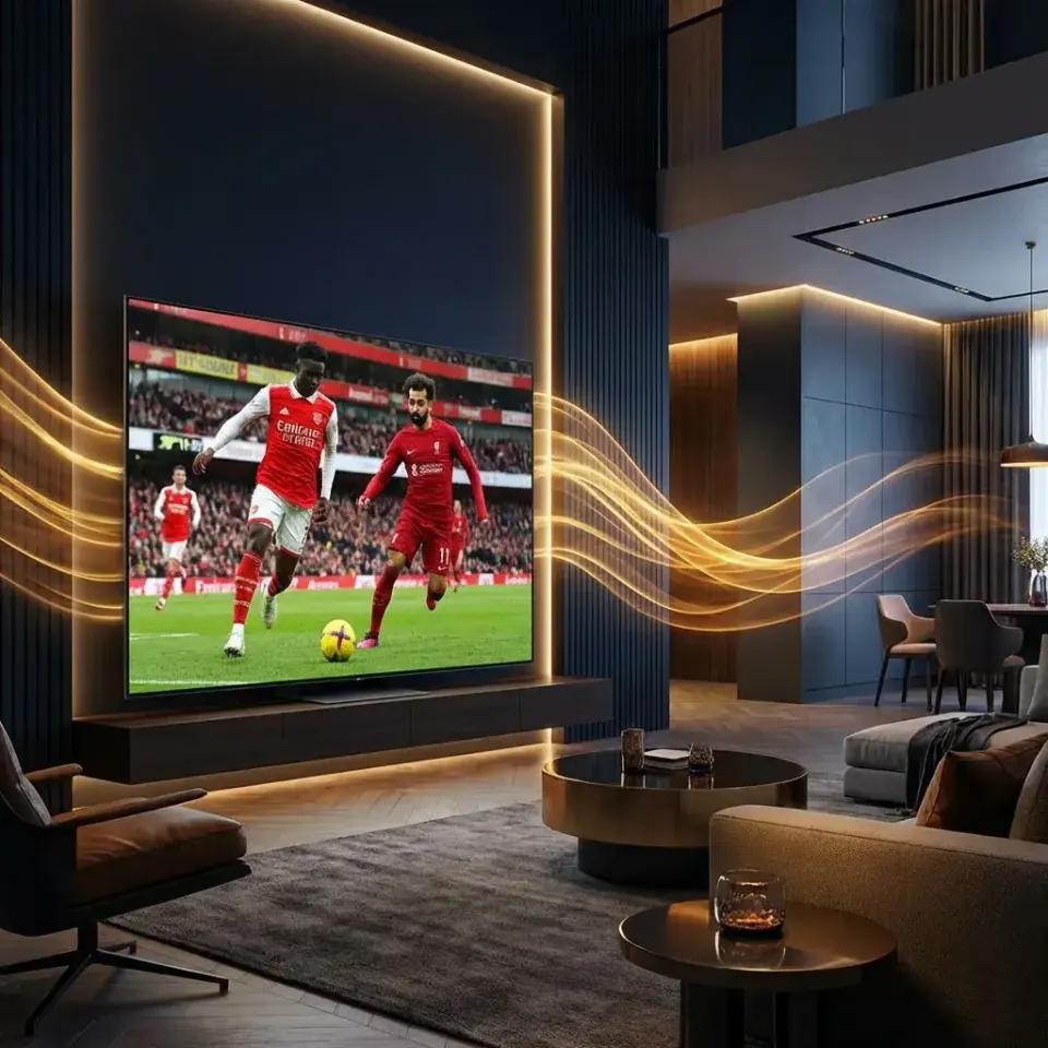 Voetbal live kijken in 4K met IPTV België in de woonkamer